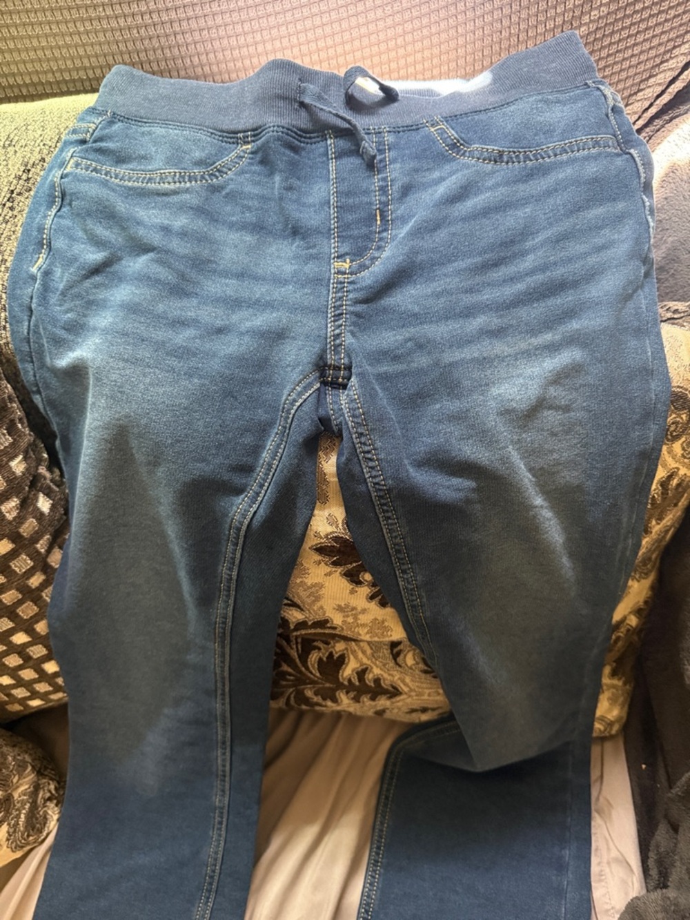 Girls Blue Stretchy Jeggings
